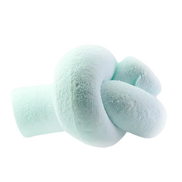 freeze dried blue marshmallow knot